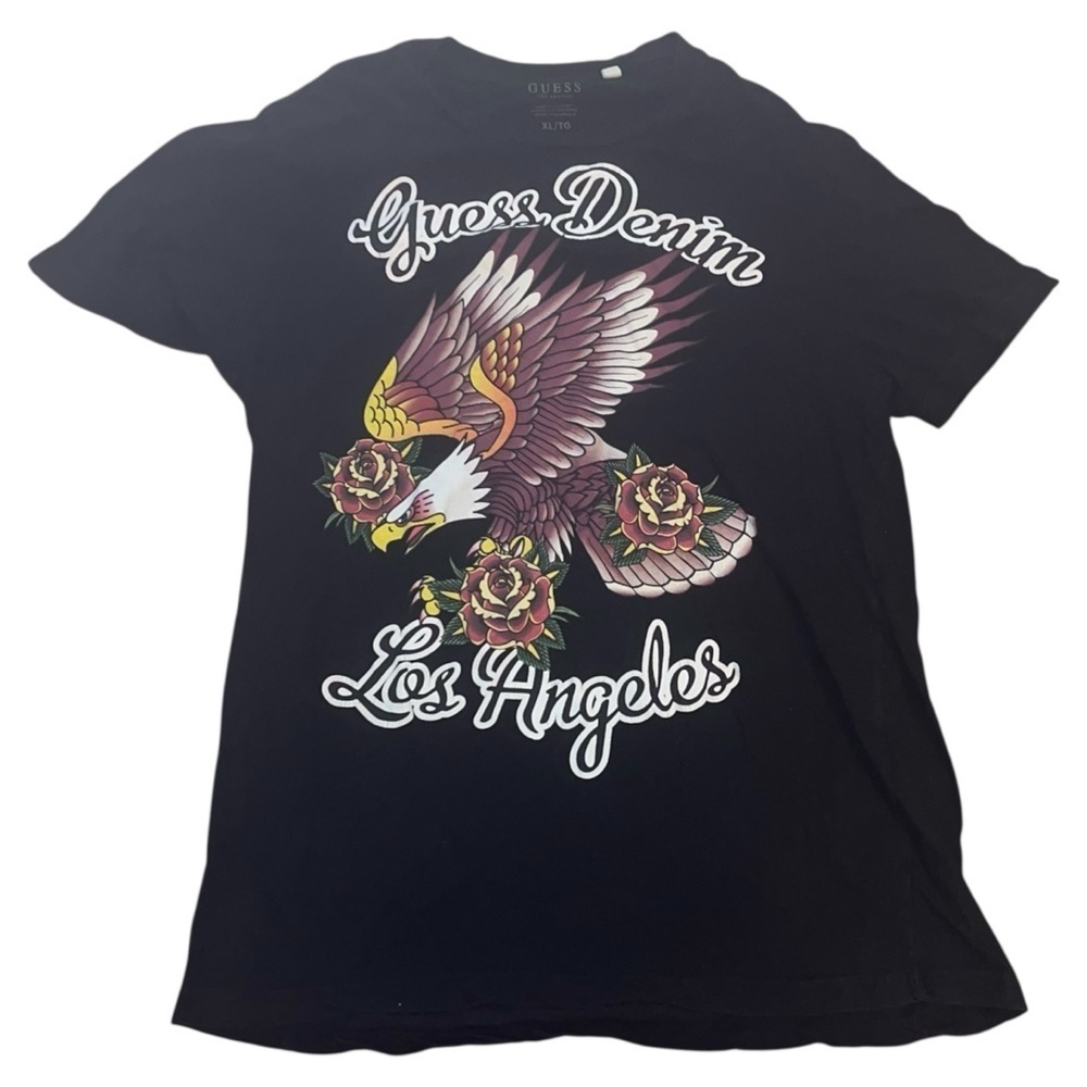 Guess Jeans Rocky Capsule Los Angeles Short Sleeve Eagle sz Large t shirt black